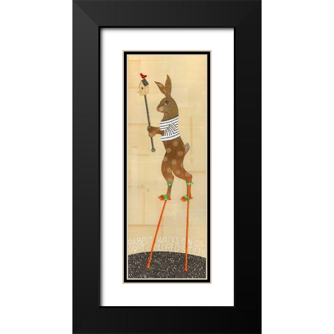 Rabbit on Stilts Black Modern Wood Framed Art Print with Double Matting by Verhoeven, Judy