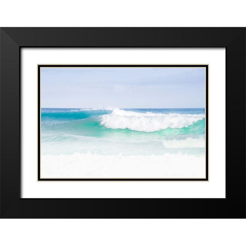 Blue Green Black Modern Wood Framed Art Print with Double Matting by Varona, Verne