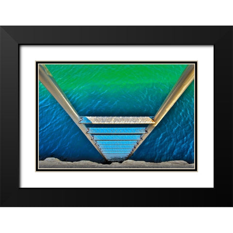 Sea Ladder Black Modern Wood Framed Art Print with Double Matting by Varona, Verne