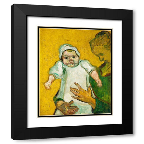 Van Gogh, VincentMadame Roulin and Her Baby Black Modern Wood Framed Art Print with Double Matting by Van Gogh, Vincent