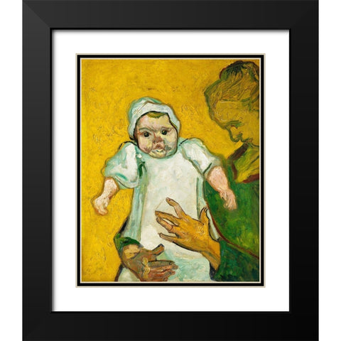 Van Gogh, VincentMadame Roulin and Her Baby Black Modern Wood Framed Art Print with Double Matting by Van Gogh, Vincent
