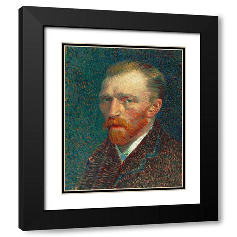 Self-Portrait Black Modern Wood Framed Art Print with Double Matting by Van Gogh, Vincent