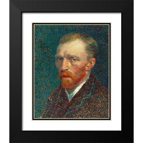 Self-Portrait Black Modern Wood Framed Art Print with Double Matting by Van Gogh, Vincent