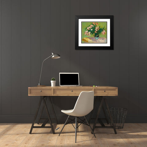 Oleanders, 1888 Black Modern Wood Framed Art Print with Double Matting by Van Gogh, Vincent