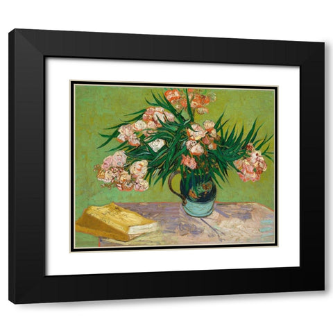 Oleanders, 1888 Black Modern Wood Framed Art Print with Double Matting by Van Gogh, Vincent