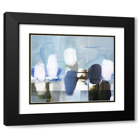Spatial Composition 02.04.2018 Black Modern Wood Framed Art Print with Double Matting by Villafane, Stephane
