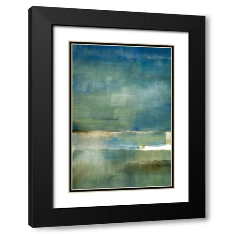 Spatial Composition 10.10.2019 Black Modern Wood Framed Art Print with Double Matting by Villafane, Stephane