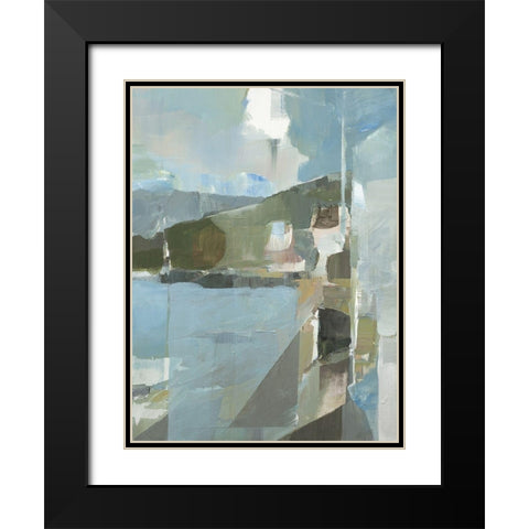 Spatial Composition 28.12.2018 Black Modern Wood Framed Art Print with Double Matting by Villafane, Stephane