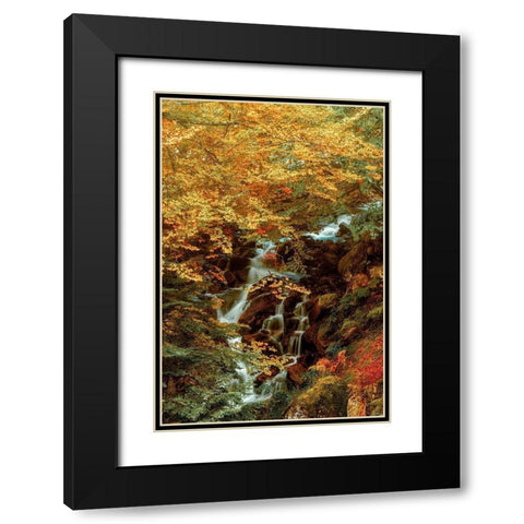 Hidden Waterfall Black Modern Wood Framed Art Print with Double Matting by Van de Goor, Lars