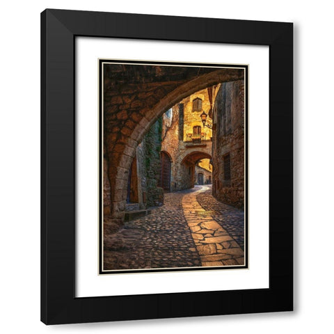 Pals Black Modern Wood Framed Art Print with Double Matting by Van de Goor, Lars