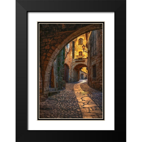 Pals Black Modern Wood Framed Art Print with Double Matting by Van de Goor, Lars