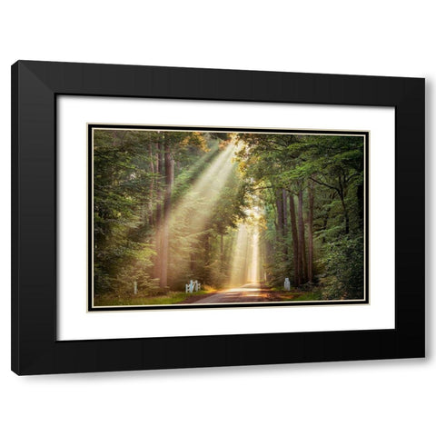 This Beam is Booming Black Modern Wood Framed Art Print with Double Matting by Van de Goor, Lars