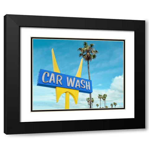 5 Points Car wash Black Modern Wood Framed Art Print with Double Matting by Vargas, Carlos