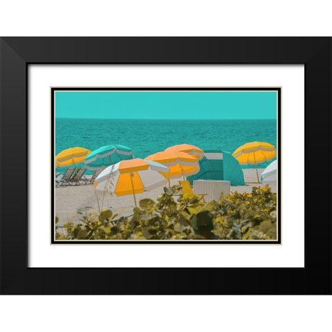 Umbrellas No. 1 Black Modern Wood Framed Art Print with Double Matting by Vargas, Carlos