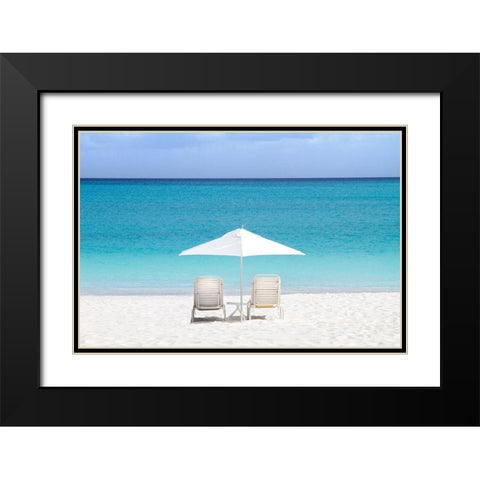 Aqua View Black Modern Wood Framed Art Print with Double Matting by Varona, Verne