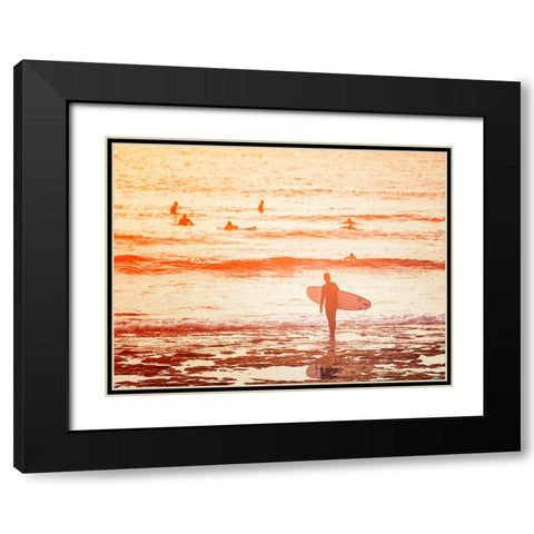 Surfer Black Modern Wood Framed Art Print with Double Matting by Vitomirov, Igor