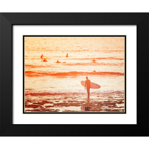 Surfer Black Modern Wood Framed Art Print with Double Matting by Vitomirov, Igor