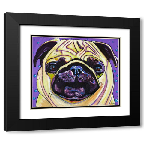 Purple Pug Black Modern Wood Framed Art Print with Double Matting by Wronski, Kathryn