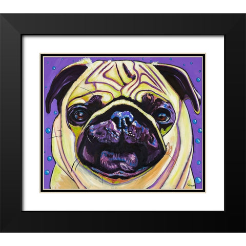 Purple Pug Black Modern Wood Framed Art Print with Double Matting by Wronski, Kathryn