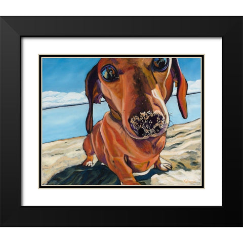 Sand Dog Black Modern Wood Framed Art Print with Double Matting by Wronski, Kathryn