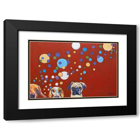 When Dogs Drink Black Modern Wood Framed Art Print with Double Matting by Wronski, Kathryn