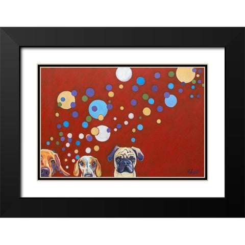 When Dogs Drink Black Modern Wood Framed Art Print with Double Matting by Wronski, Kathryn