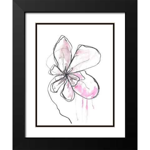 Pink Modern Botanical Black Modern Wood Framed Art Print with Double Matting by Weiss, Jan