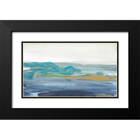 A Breaking Wave Black Modern Wood Framed Art Print with Double Matting by Weiss, Jan