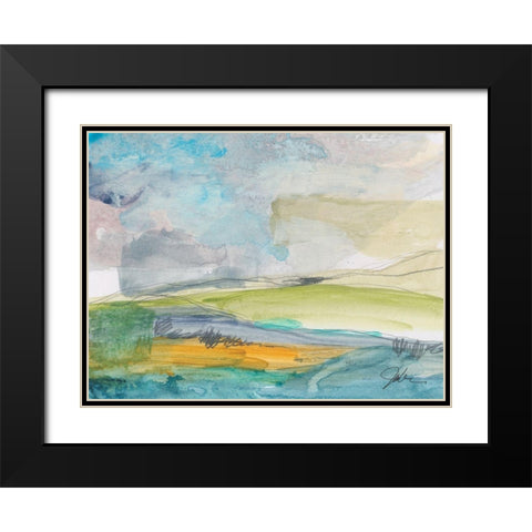 Earth Divided Black Modern Wood Framed Art Print with Double Matting by Weiss, Jan