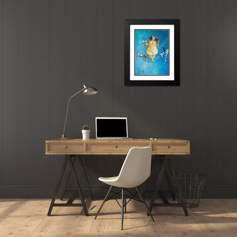 Out of this World Black Modern Wood Framed Art Print with Double Matting by West, Ronald