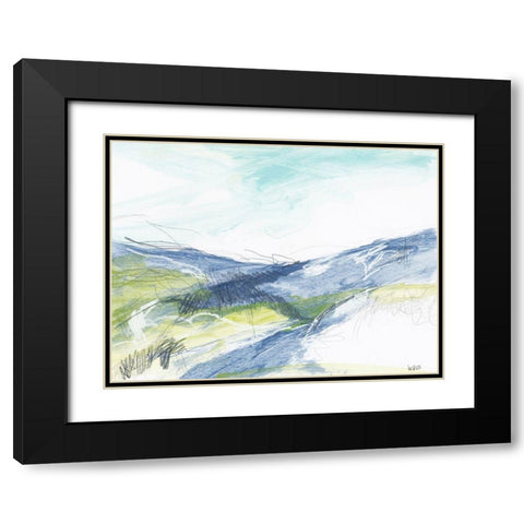 Blue Hills Black Modern Wood Framed Art Print with Double Matting by Weiss, Jan