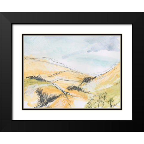Summer Hills Black Modern Wood Framed Art Print with Double Matting by Weiss, Jan
