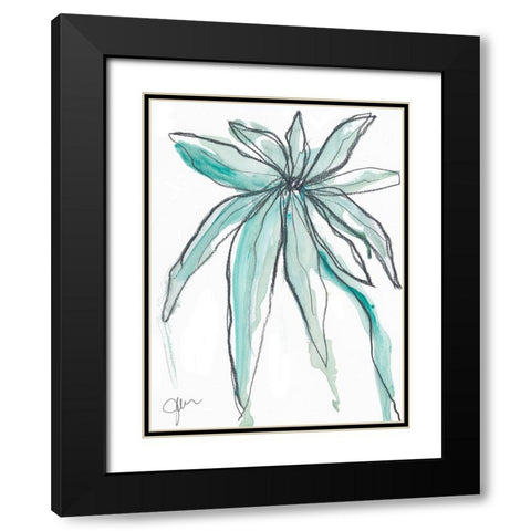 Teal in Nature Black Modern Wood Framed Art Print with Double Matting by Weiss, Jan