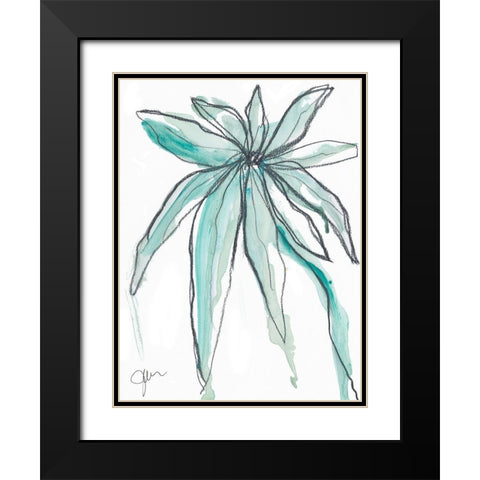 Teal in Nature Black Modern Wood Framed Art Print with Double Matting by Weiss, Jan