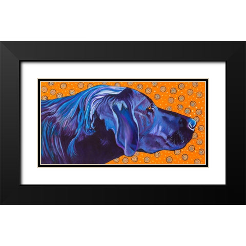 Lab With Orange Black Modern Wood Framed Art Print with Double Matting by Wronski, Kathryn