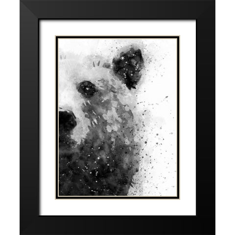 Bear At Attention Black Modern Wood Framed Art Print with Double Matting by Wong, Brandon