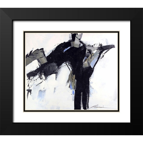 Leap Frog Black Modern Wood Framed Art Print with Double Matting by Wild, Beau