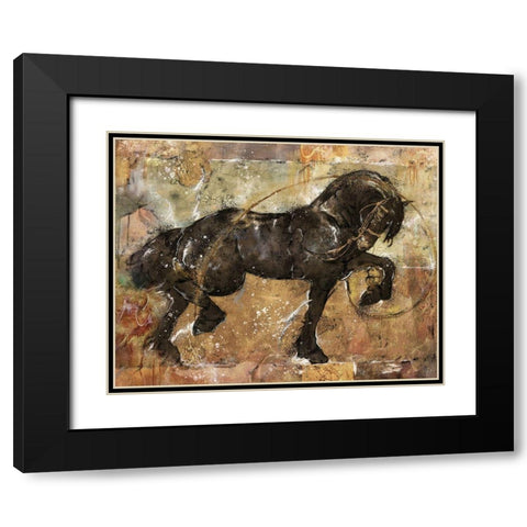 Fibonacci Horse Black Modern Wood Framed Art Print with Double Matting by Wiley, Marta