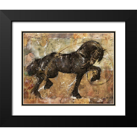 Fibonacci Horse Black Modern Wood Framed Art Print with Double Matting by Wiley, Marta