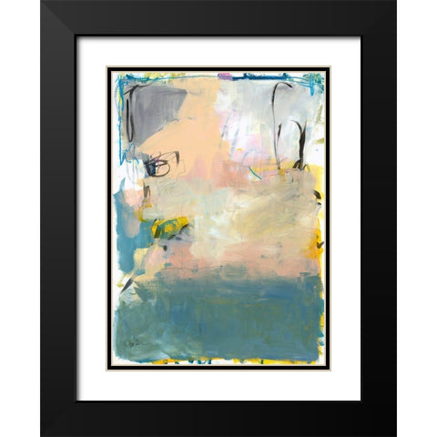 Blue Fade No. 1 Black Modern Wood Framed Art Print with Double Matting by Weiss, Jan