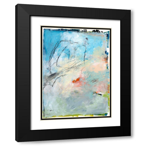 Blue Fade No. 2 Black Modern Wood Framed Art Print with Double Matting by Weiss, Jan