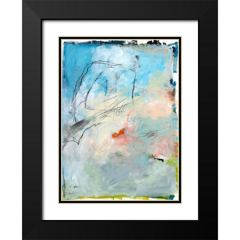 Blue Fade No. 2 Black Modern Wood Framed Art Print with Double Matting by Weiss, Jan