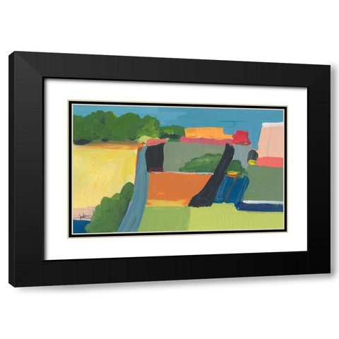 Small Town On a Hill No. 1 Black Modern Wood Framed Art Print with Double Matting by Weiss, Jan