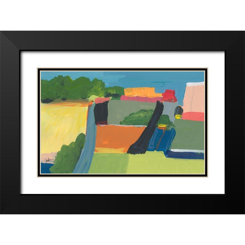 Small Town On a Hill No. 1 Black Modern Wood Framed Art Print with Double Matting by Weiss, Jan