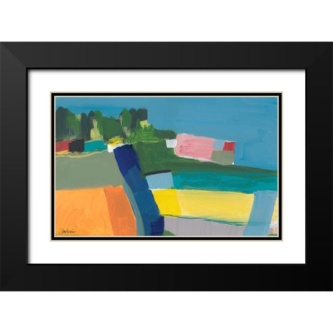 Small Town On a Hill No. 2 Black Modern Wood Framed Art Print with Double Matting by Weiss, Jan