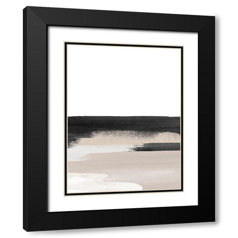Nordic Landscape No. 2 Black Modern Wood Framed Art Print with Double Matting by Wong, Brandon