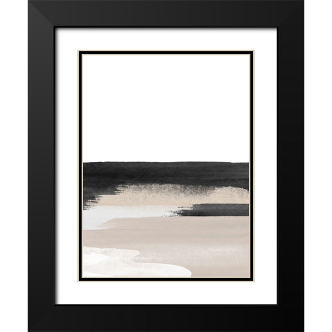 Nordic Landscape No. 2 Black Modern Wood Framed Art Print with Double Matting by Wong, Brandon