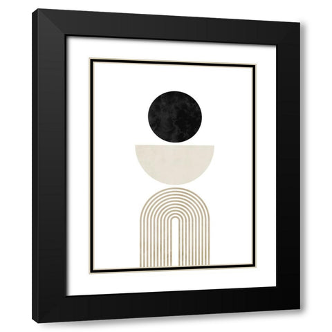 Black Beige No. 1 Black Modern Wood Framed Art Print with Double Matting by Wong, Brandon