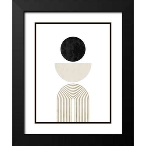 Black Beige No. 1 Black Modern Wood Framed Art Print with Double Matting by Wong, Brandon