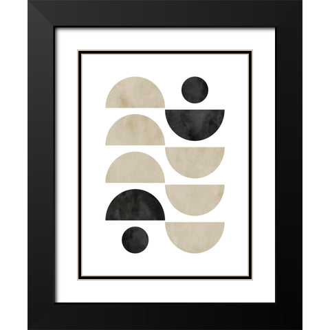 Black Beige No. 2 Black Modern Wood Framed Art Print with Double Matting by Wong, Brandon